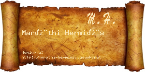 Maróthi Hermiás névjegykártya